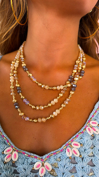 Triple Layered Beaded Necklace