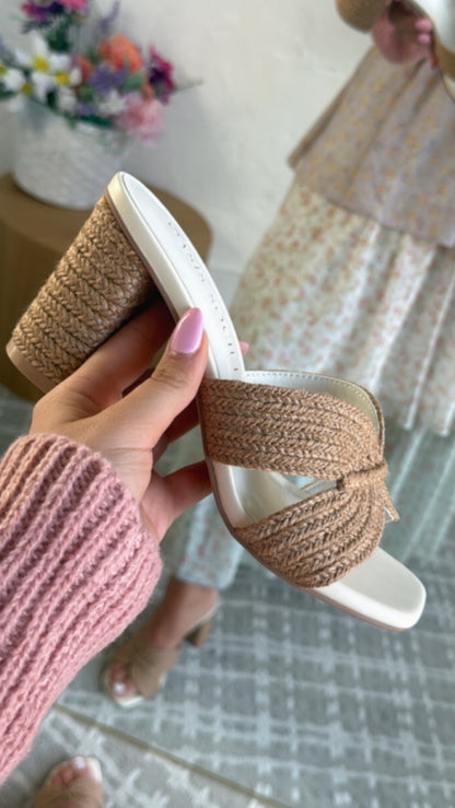 The Santiago Raffia Heel, Toffee