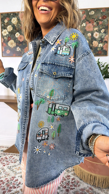 Wildflower Camper Jacket, Denim