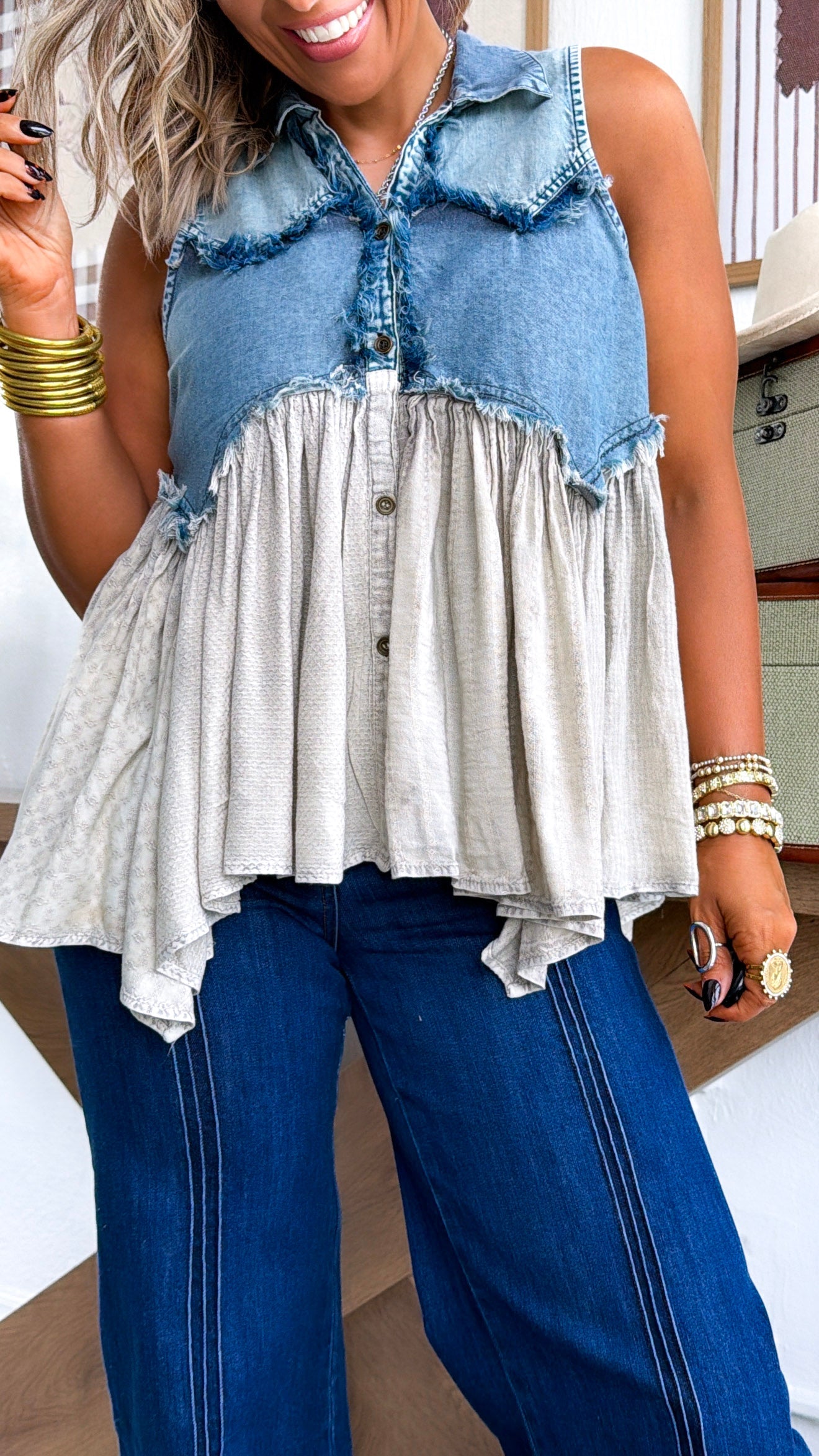 Western way Tank Top, Latte