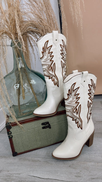 Western Revival Boot, White
