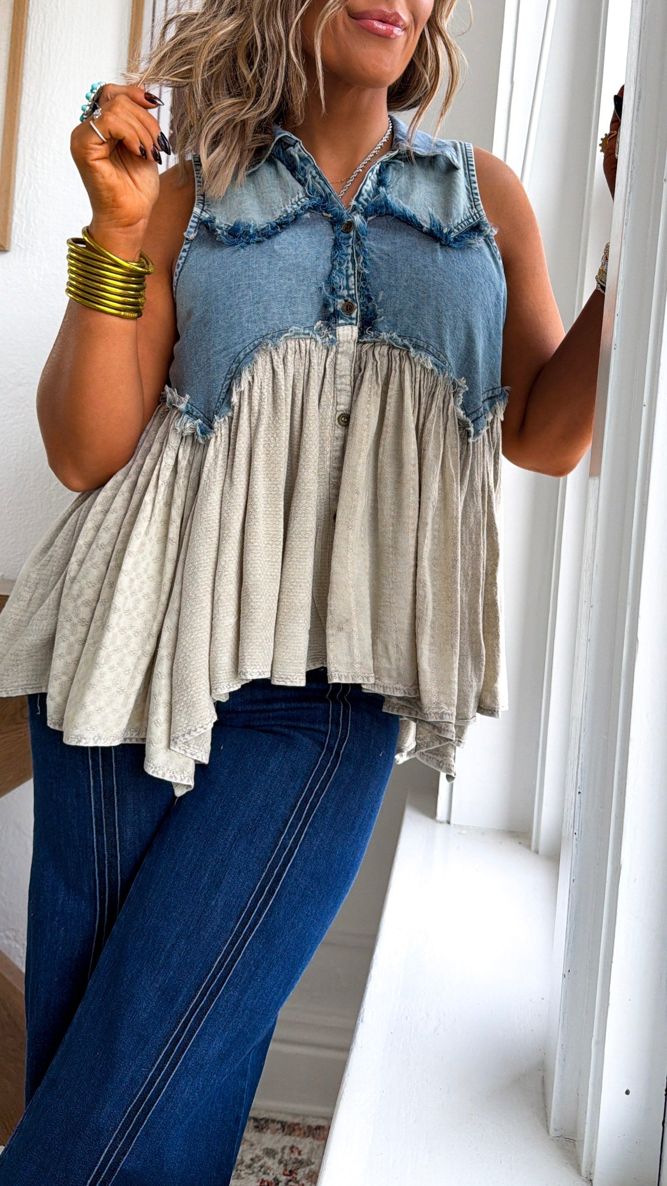 Western way Tank Top, Latte