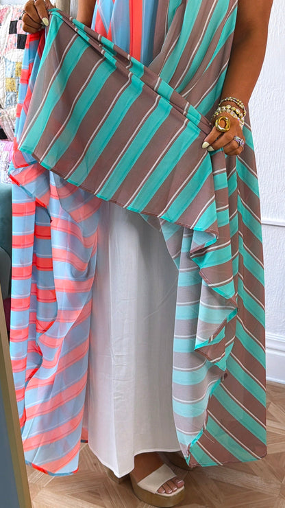 Stripe Tube Maxi Dress, Mint/Sage