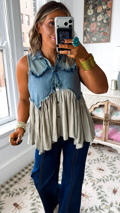 Western way Tank Top, Latte