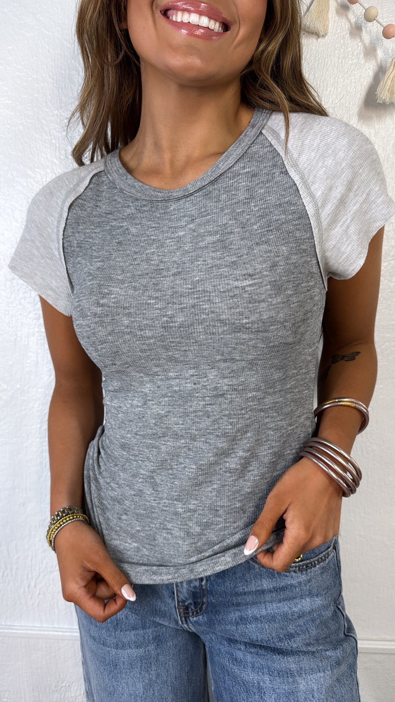 The Standard Knit Basic Tee, Charcoal/Grey