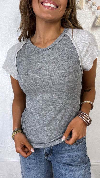 The Standard Knit Basic Tee, Charcoal/Grey