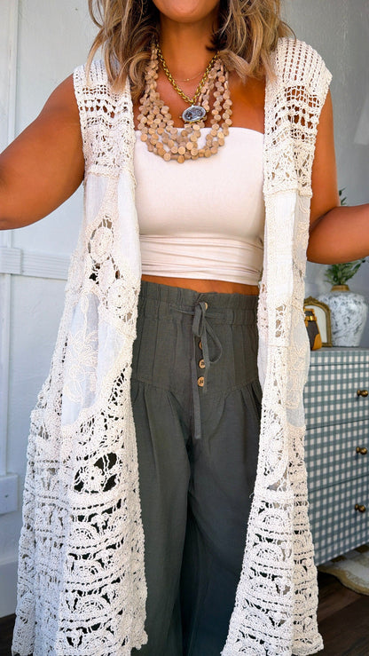 Summer Knit Cardigan, Natural