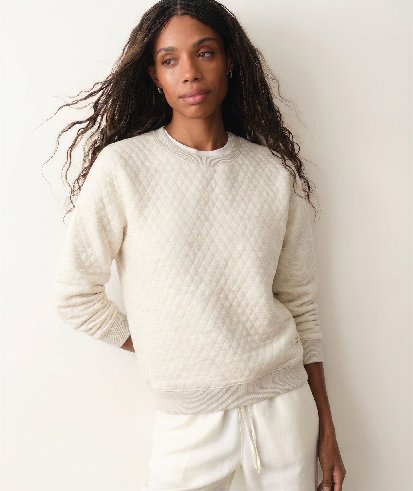 Women's Corbet Quilted Crewneck in Oat