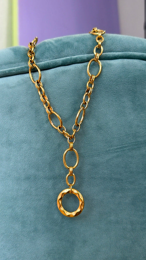 Treasure Jewels: Golden Loop Drop Necklace