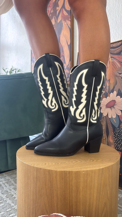 Western Revival Boot, Black
