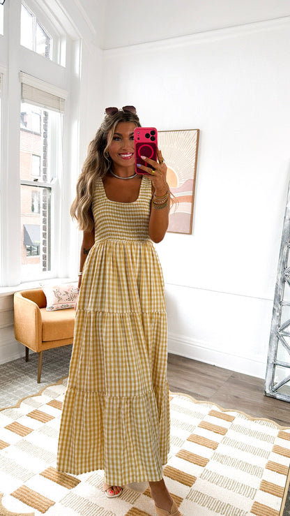 Strawberry Lemonade Maxi Dress, Yellow Multi