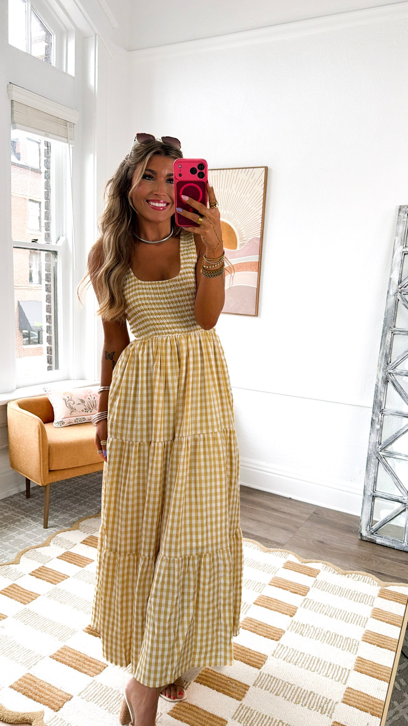 Strawberry Lemonade Maxi Dress, Yellow Multi
