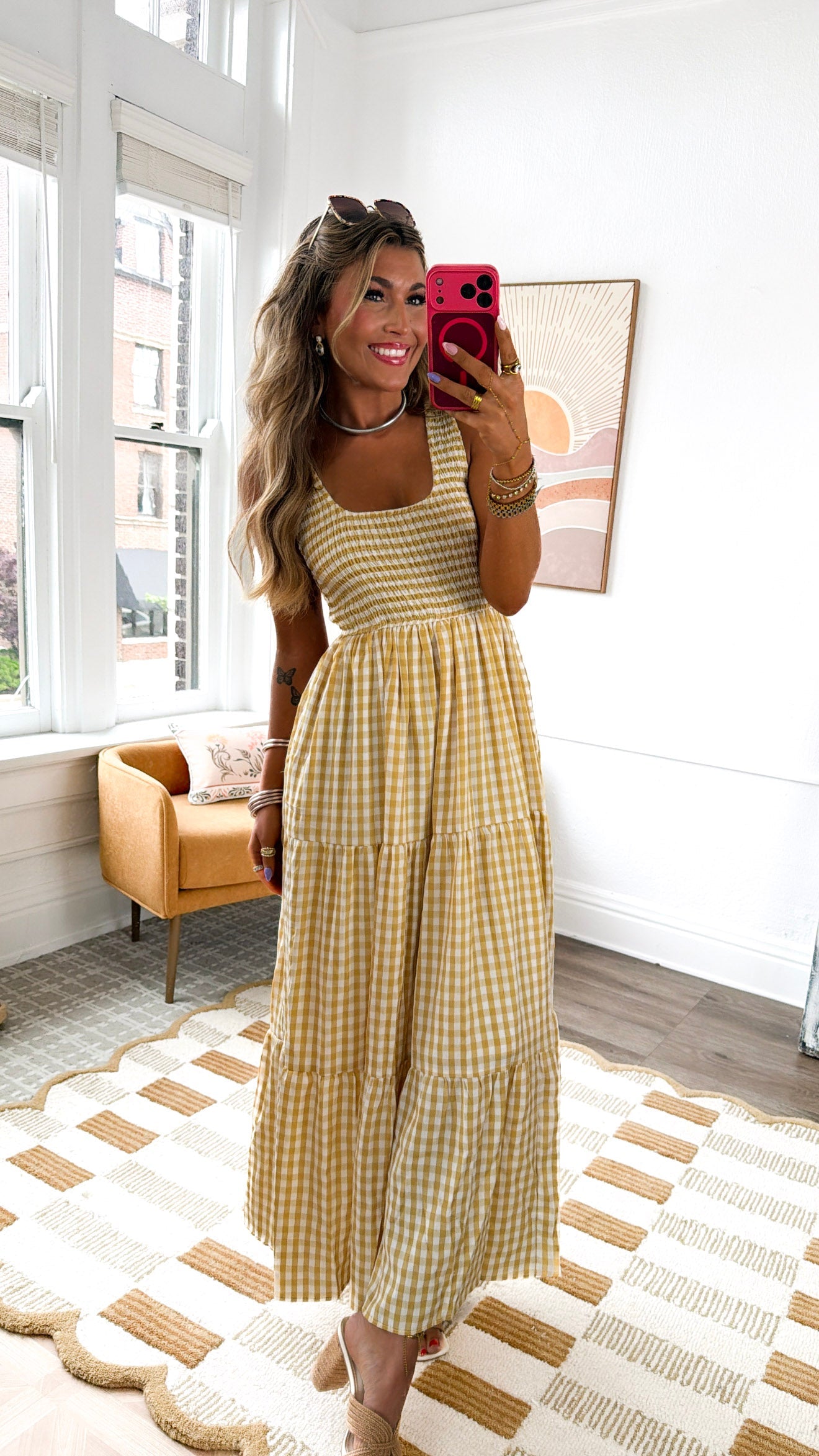 Strawberry Lemonade Maxi Dress, Yellow Multi