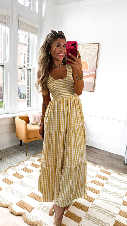 Strawberry Lemonade Maxi Dress, Yellow Multi