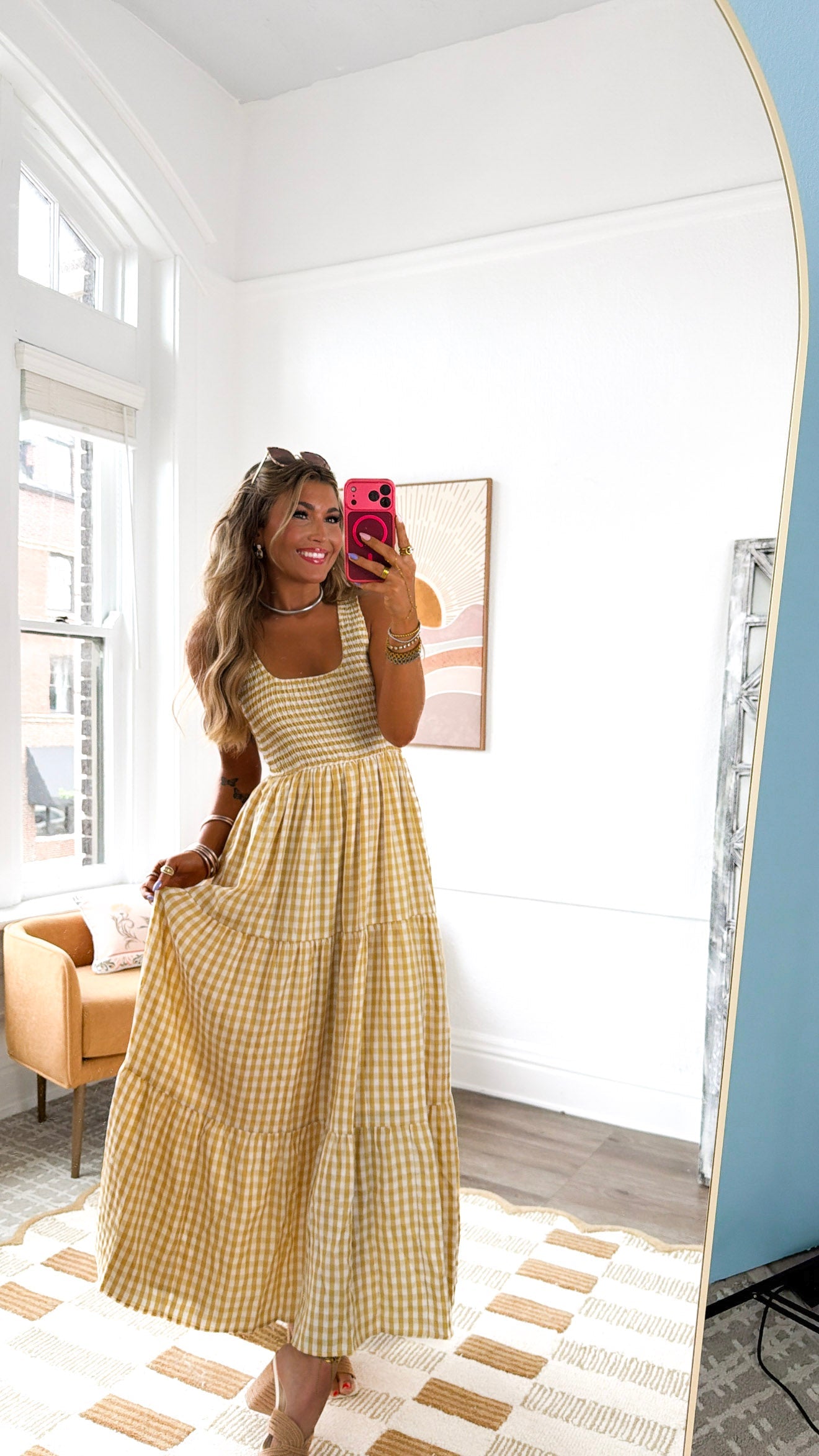Strawberry Lemonade Maxi Dress, Yellow Multi