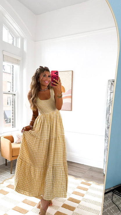 Strawberry Lemonade Maxi Dress, Yellow Multi
