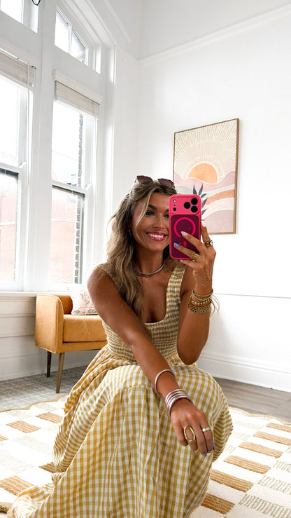 Strawberry Lemonade Maxi Dress, Yellow Multi
