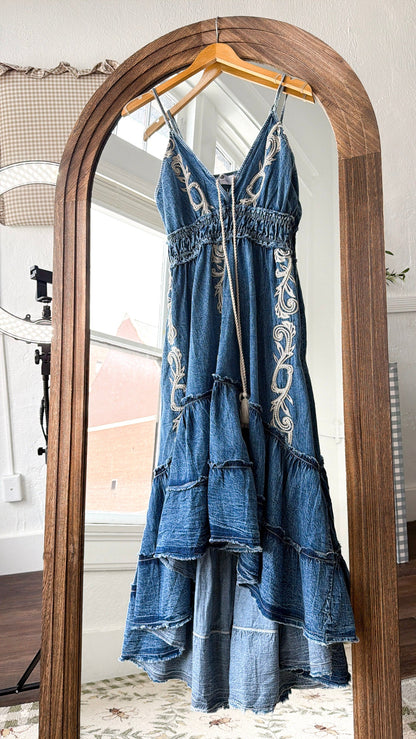 Wildflower Reverie Maxi Dress, Denim