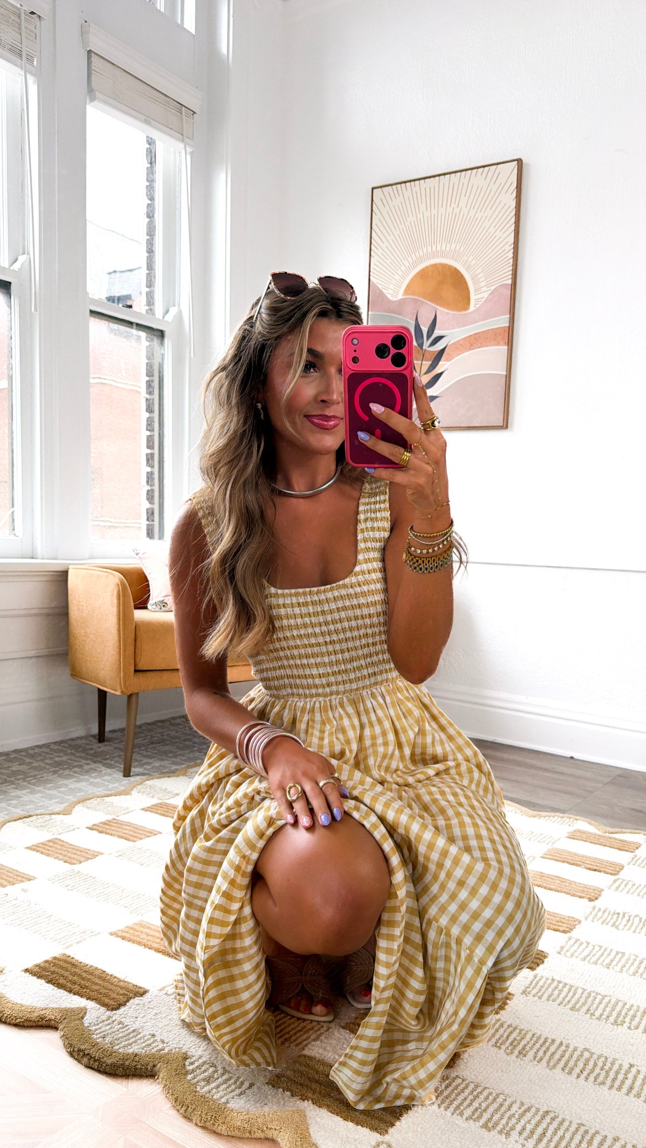 Strawberry Lemonade Maxi Dress, Yellow Multi