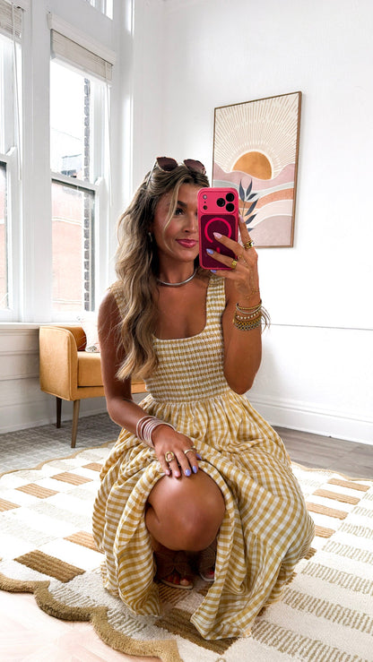Strawberry Lemonade Maxi Dress, Yellow Multi
