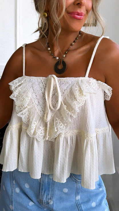Remi Tie Tank Top, Natural
