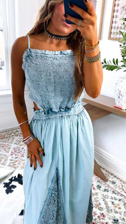 Whiskey & Wildflower Maxi dress, Denim Blue