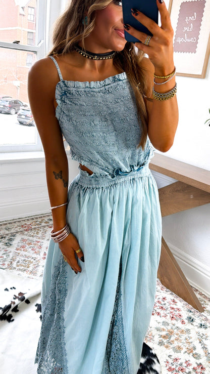 Whiskey & Wildflower Maxi dress, Denim Blue