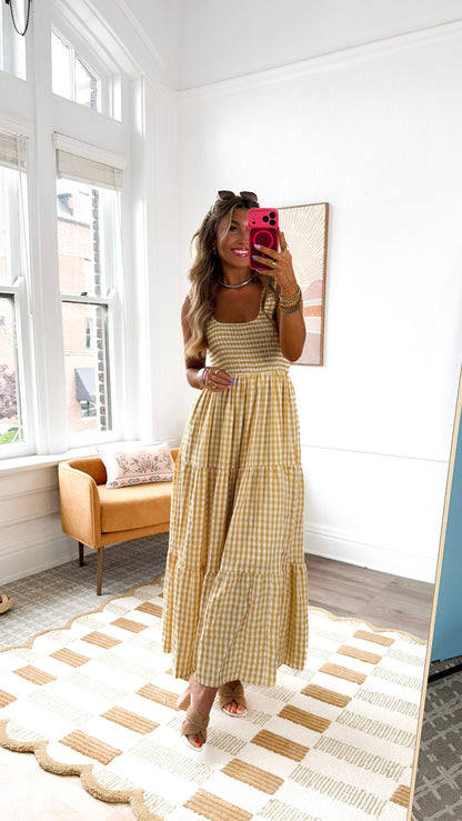 Strawberry Lemonade Maxi Dress, Yellow Multi