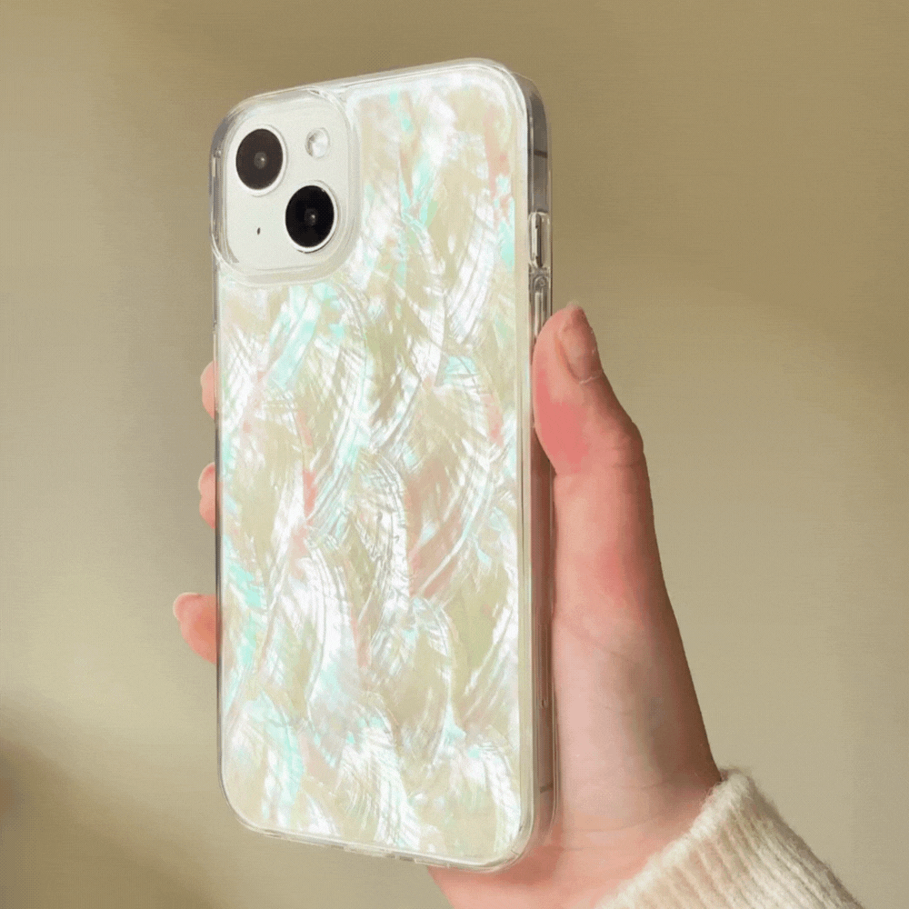 Real Natural Shell Phone Case - White