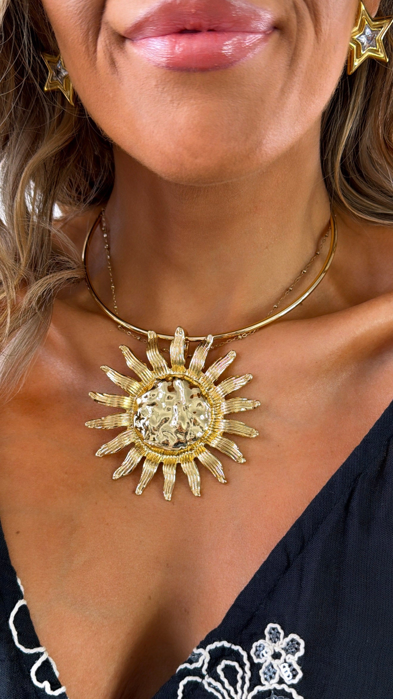 Sunshine Solar Disk Necklace