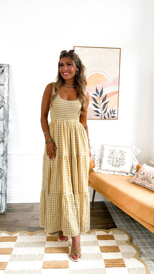 Strawberry Lemonade Maxi Dress, Yellow Multi
