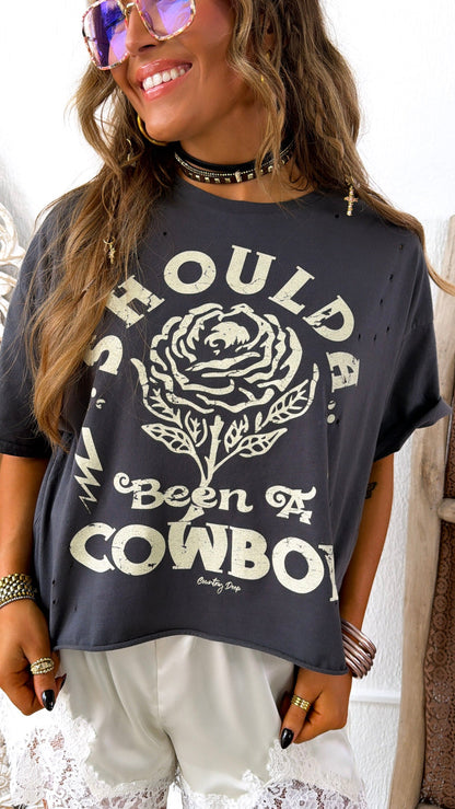 Shoulda Been Graphic Tee, Vintage Black
