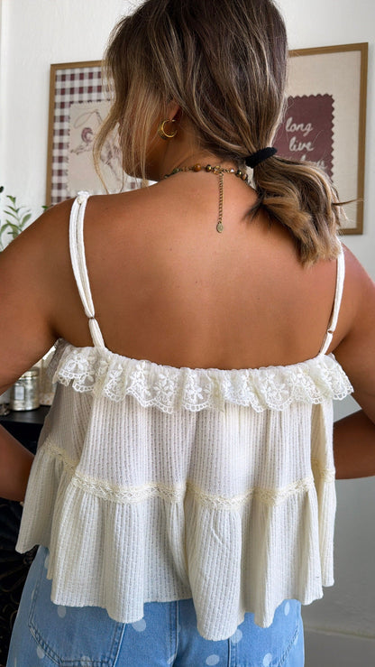 Remi Tie Tank Top, Natural