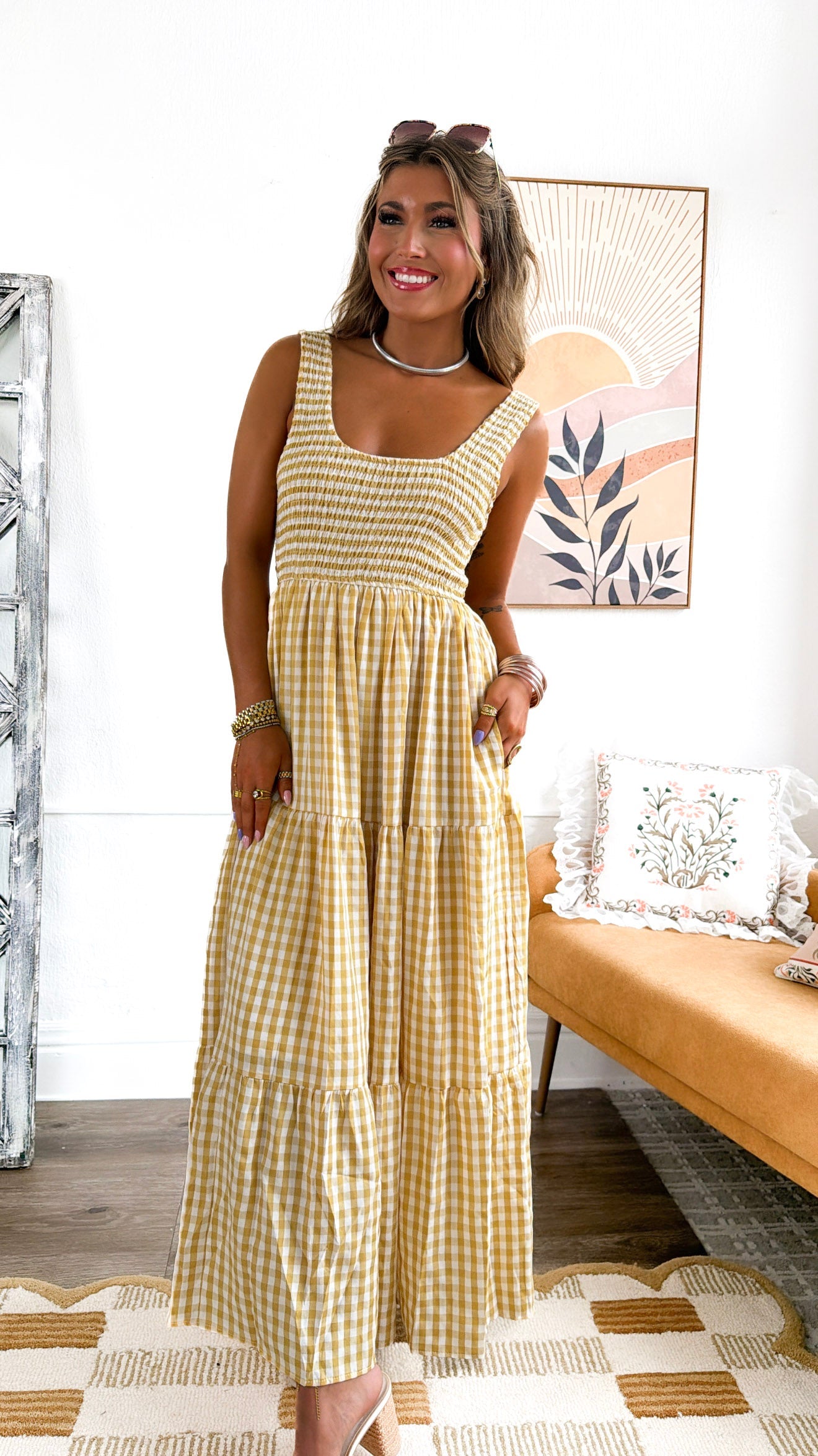 Strawberry Lemonade Maxi Dress, Yellow Multi