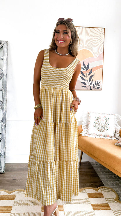 Strawberry Lemonade Maxi Dress, Yellow Multi
