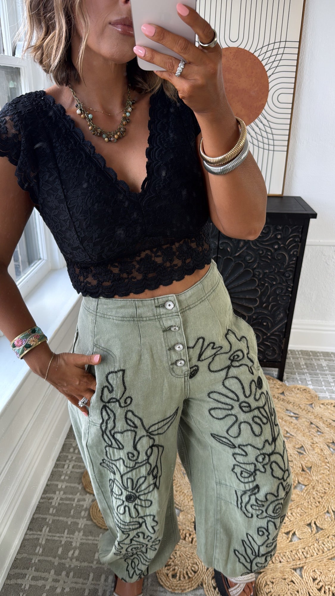 Whispered Lace Top, Black