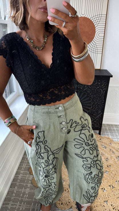 Whispered Lace Top, Black