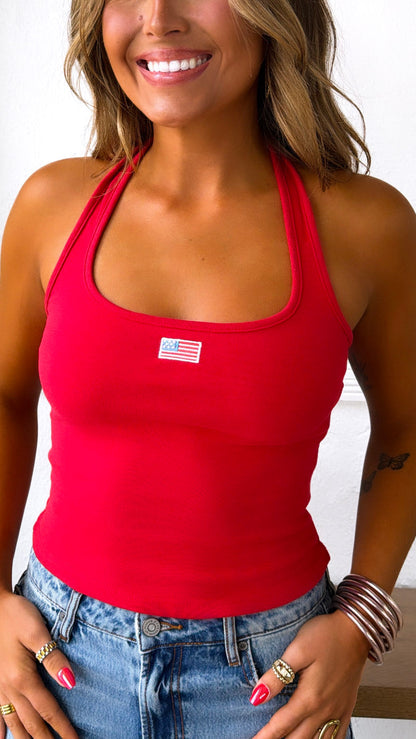 USA Halter Tank, Red
