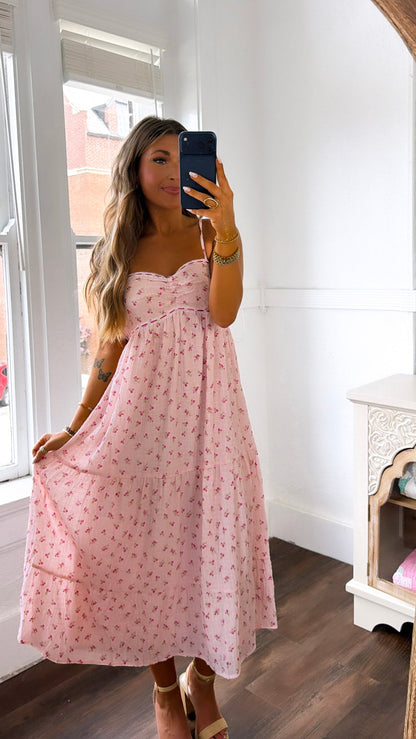 Strawberry Dream Floral Dress, Pink