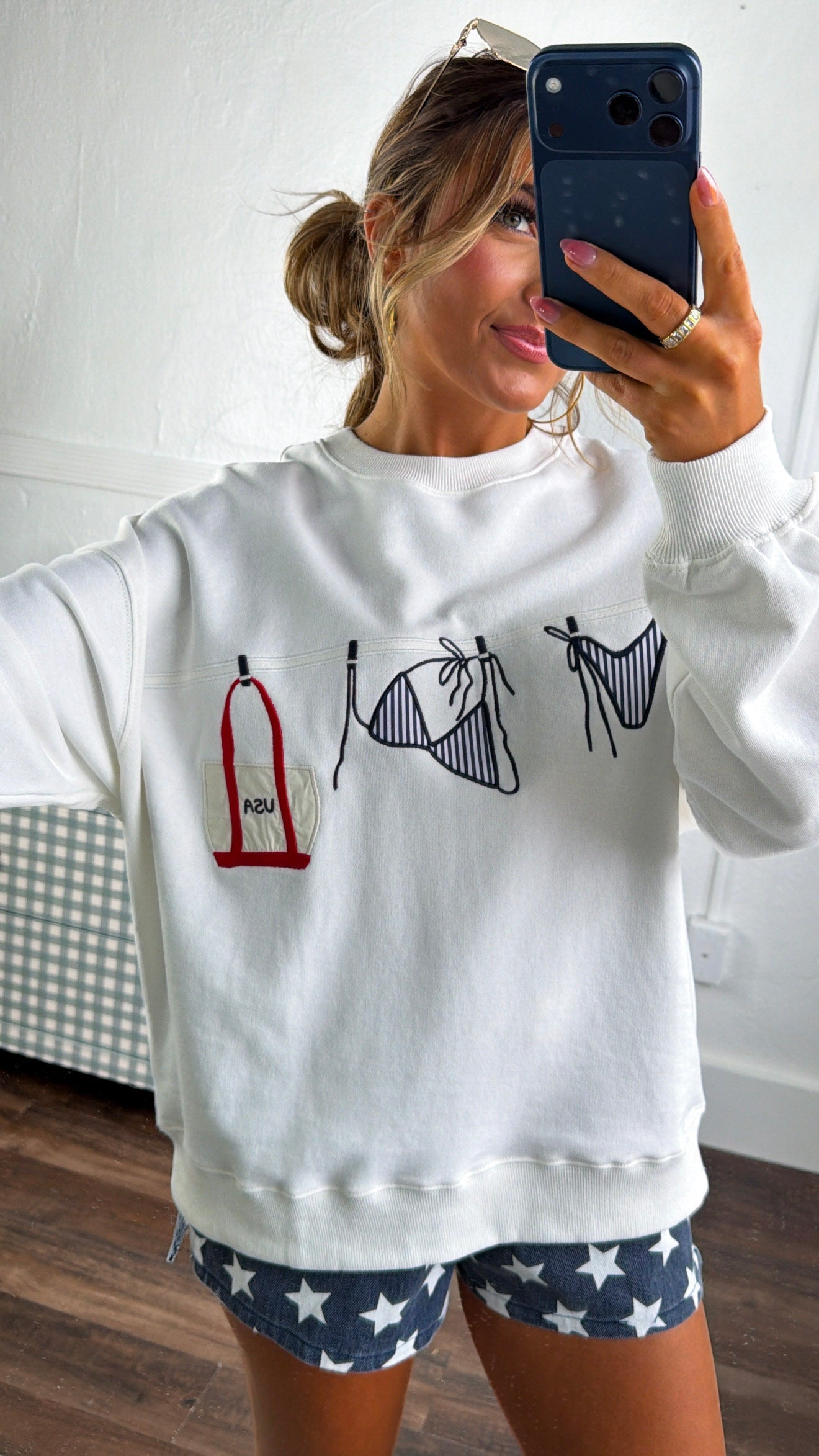 Sandbar Sparkler Sweatshirt, White
