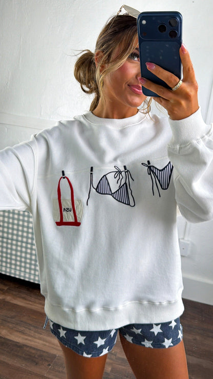 Sandbar Sparkler Sweatshirt, White