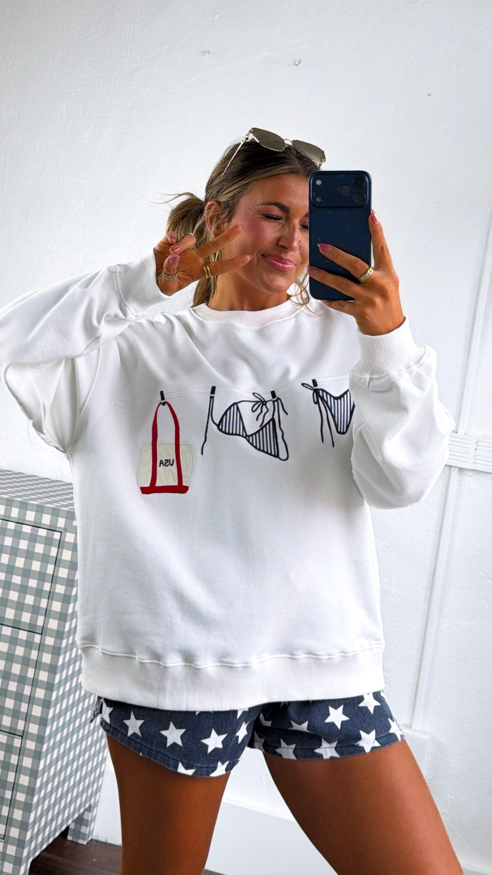 Sandbar Sparkler Sweatshirt, White