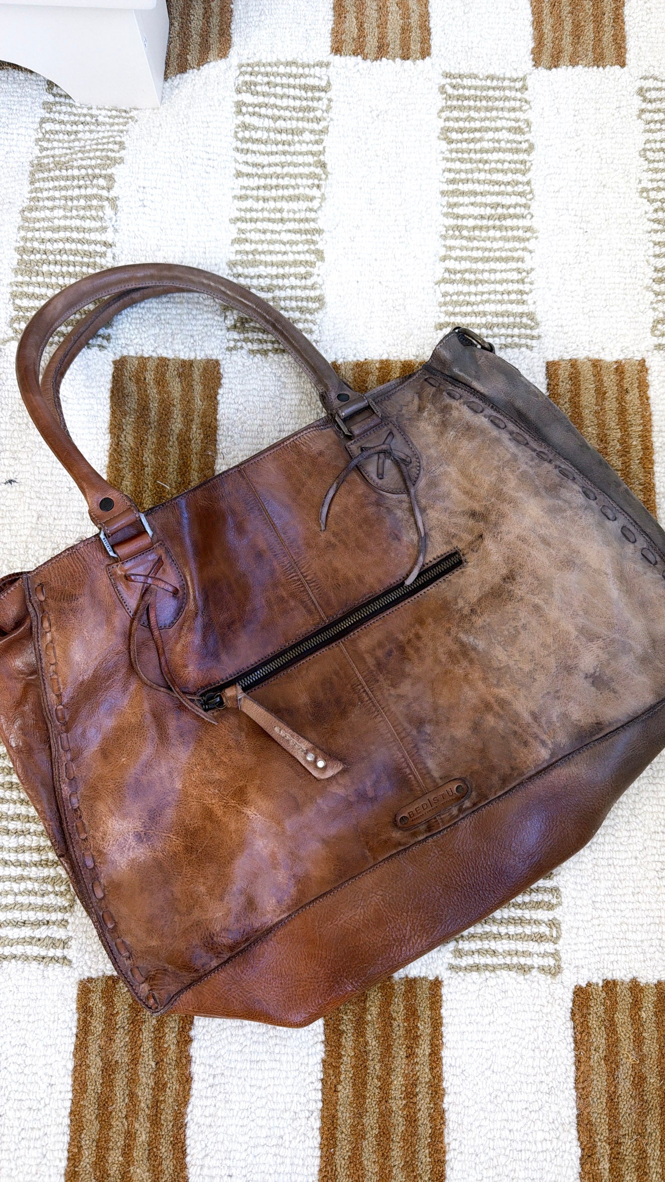 Rockaway Leather Tote, Desert Stone TD