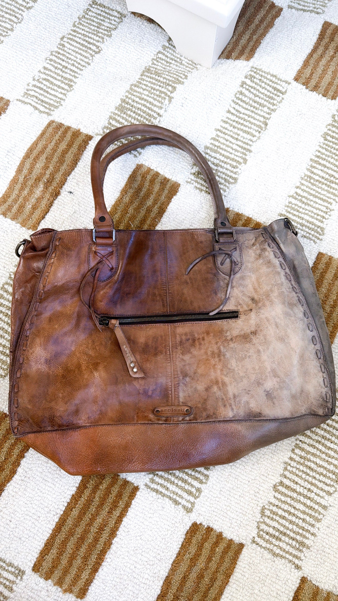 Rockaway Leather Tote, Desert Stone TD