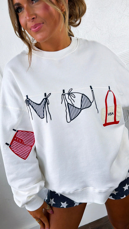 Sandbar Sparkler Sweatshirt, White
