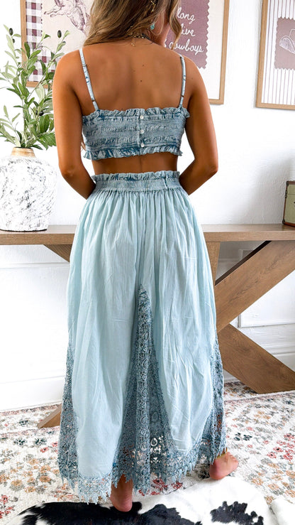 Whiskey & Wildflower Maxi dress, Denim Blue