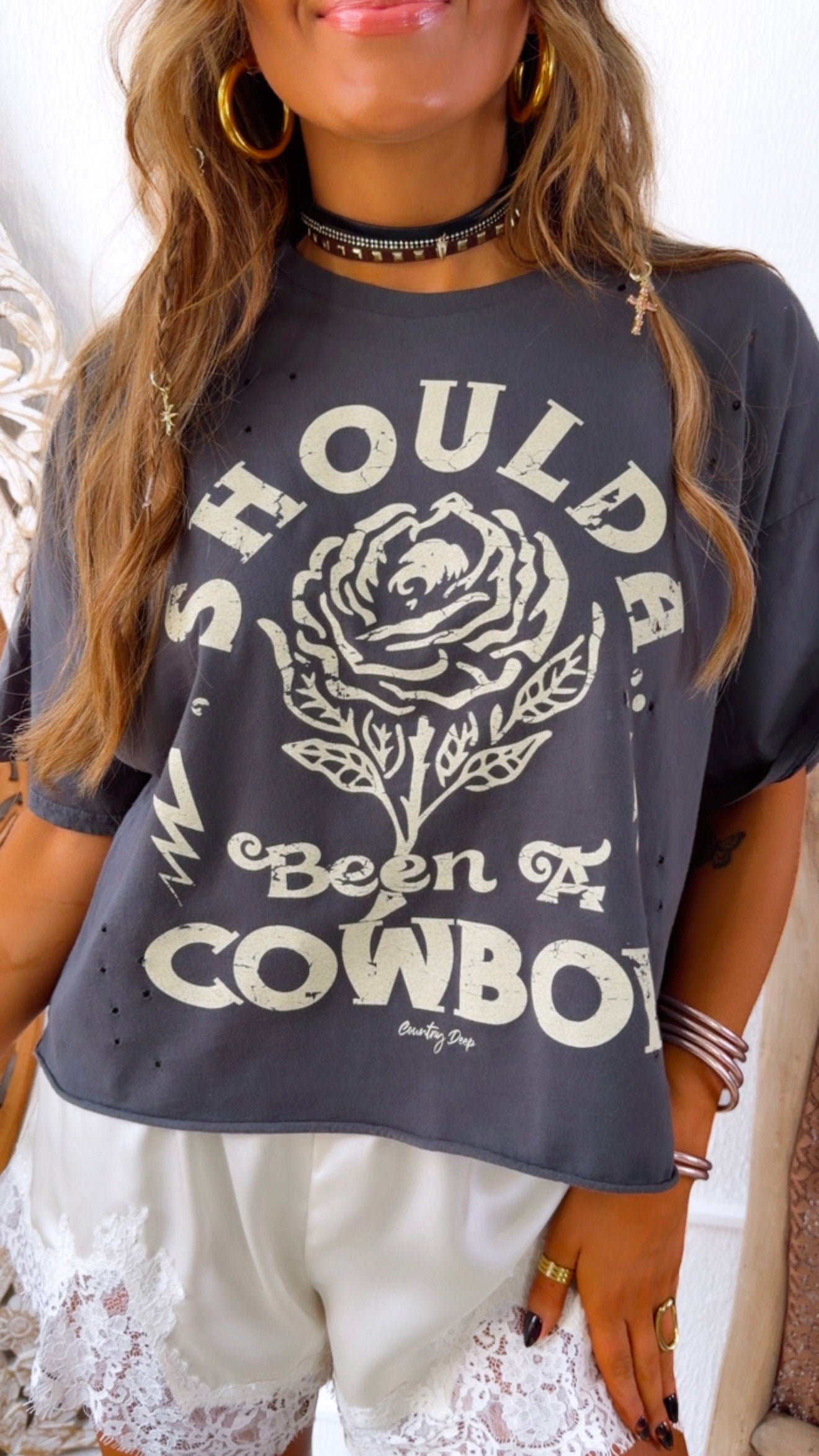 Shoulda Been Graphic Tee, Vintage Black