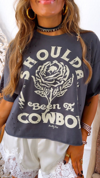 Shoulda Been Graphic Tee, Vintage Black