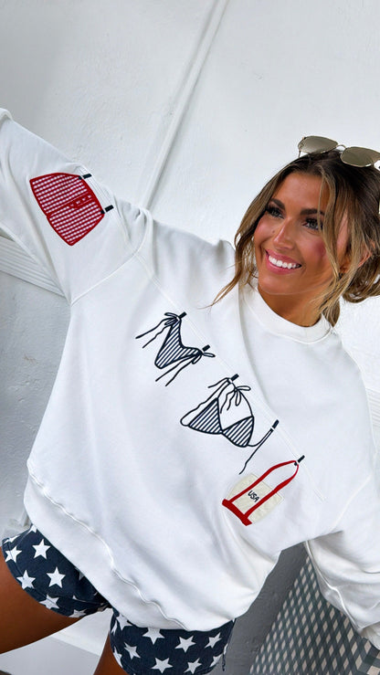 Sandbar Sparkler Sweatshirt, White