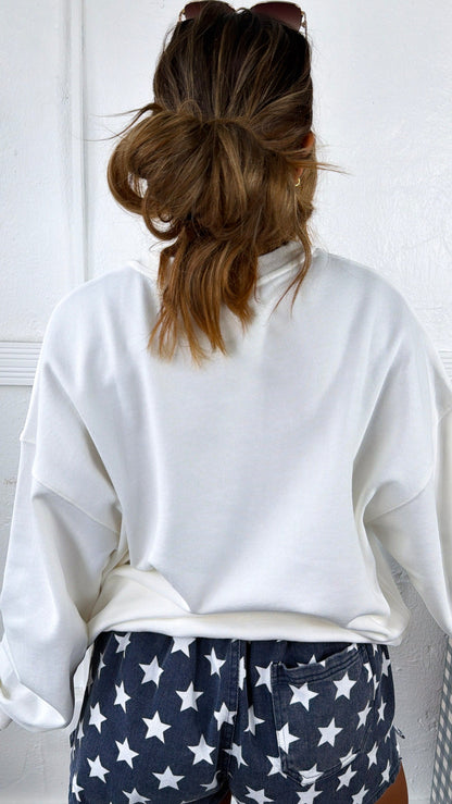 Sandbar Sparkler Sweatshirt, White